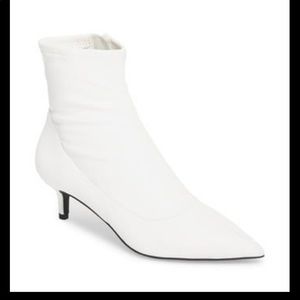 Free People White Marilyn Kitten Heel Bootie